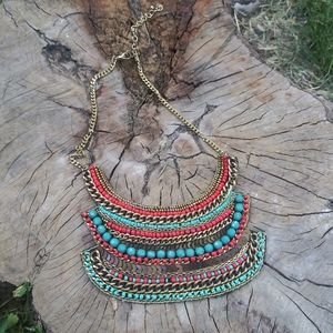 Beaded tribal necklace